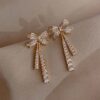 Elegant Gem Bow Dangles