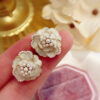 Snowy Rose Petal Earrings