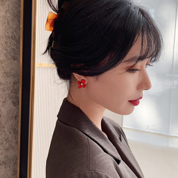 Ruby Rosebud Earrings - Image 5