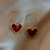 Ruby Heart Earrings