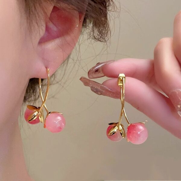 Juicy Cherry Earrings(Pink)