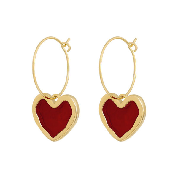 Ruby Heart Earrings - Image 5