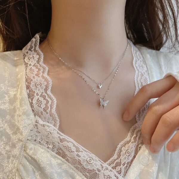 Butterfly Drape Layered Necklace