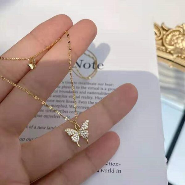 Butterfly Drape Layered Necklace - Image 4
