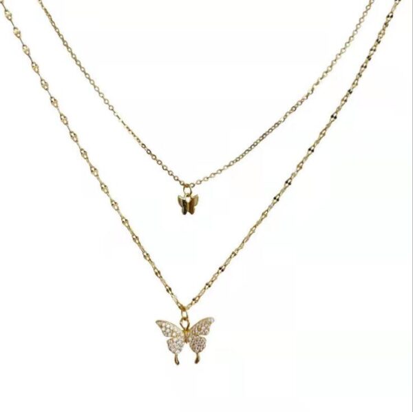 Butterfly Drape Layered Necklace - Image 5