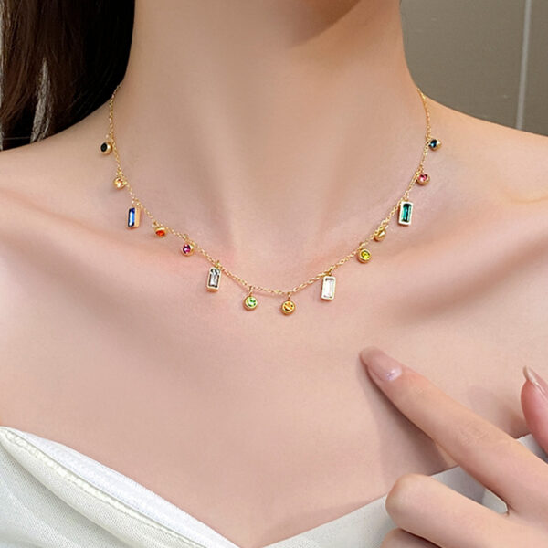Radiant Gem Drop Necklace - Image 4