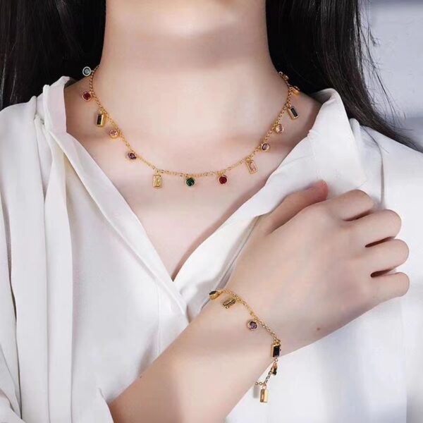 Radiant Gem Drop Necklace - Image 2