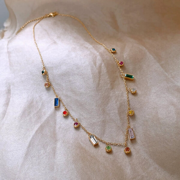 Radiant Gem Drop Necklace - Image 3