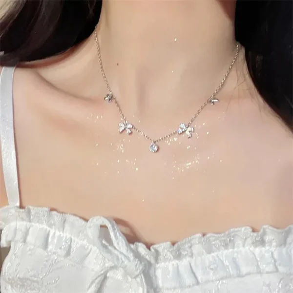 Bow bling Cute Necklace
