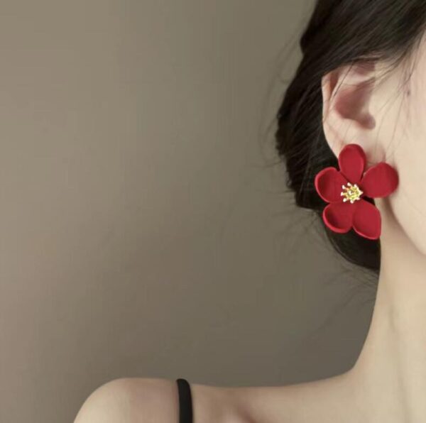 Red Reverie Earrings - Image 2