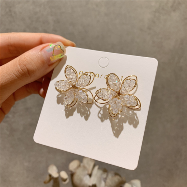 Beaded Flower Earrings - Image 2