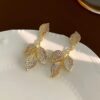 Golden Leaf Drop Earrings