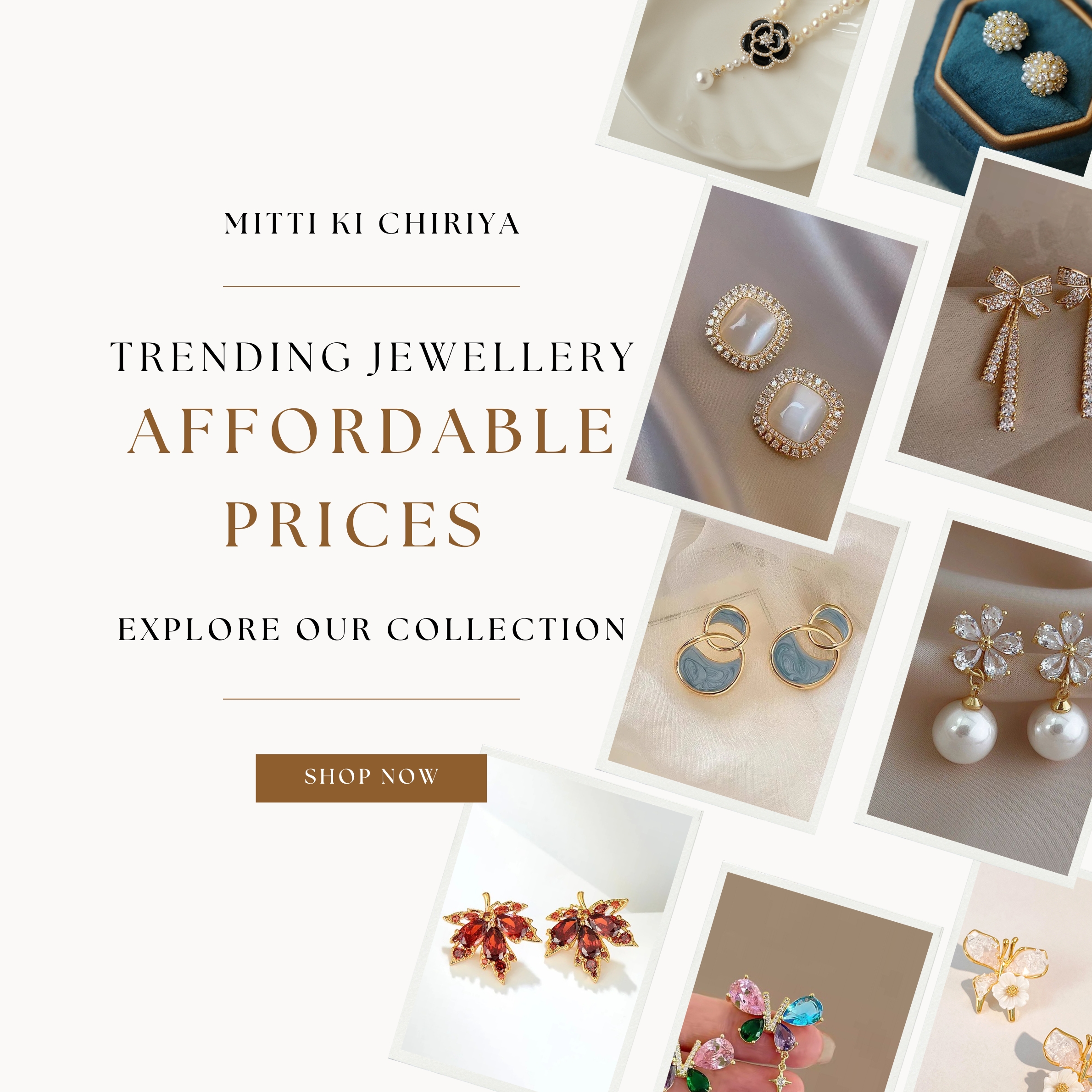 Beige Minimalist Mother's Day Sale Promotional Banner (Square Pillow)