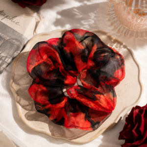 Orange Flame Organza Scrunchie