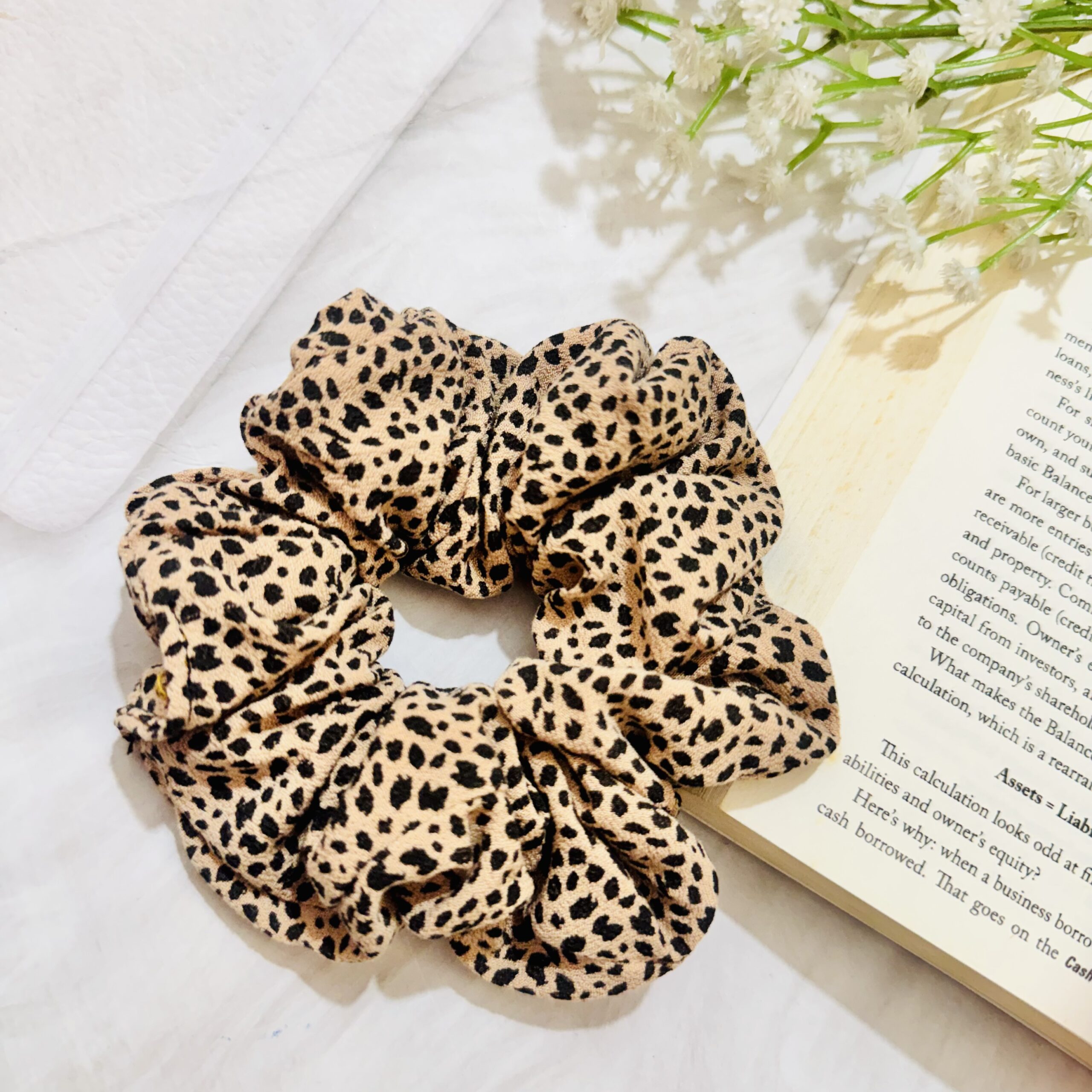 Cocoa Leopard Scrunchie