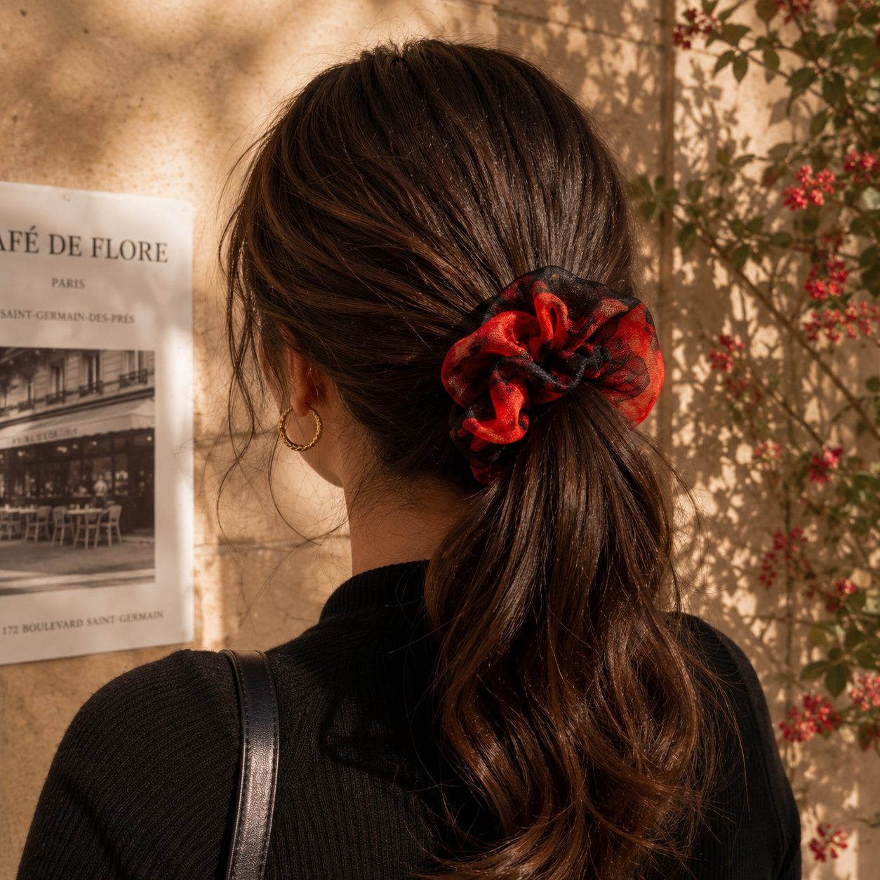 Orange Flame Organza Scrunchie - Image 2